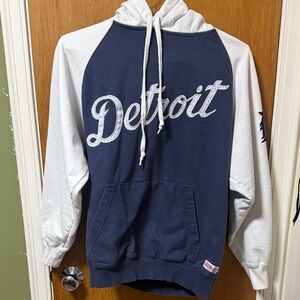 Stitches Navy and White Detroit Tigers Hoodie
